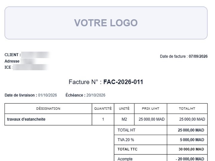 Facture générée avec NextWave Facturation